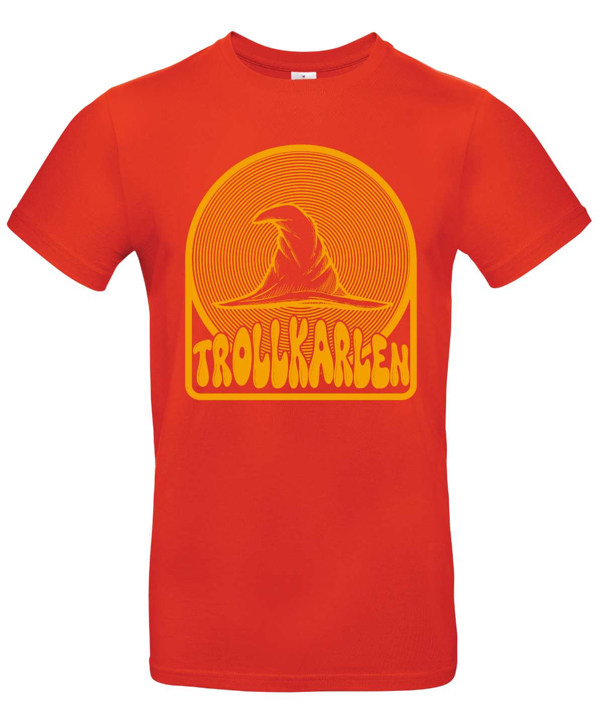 Trollkarlen - Eldig gul logga på röd Tee